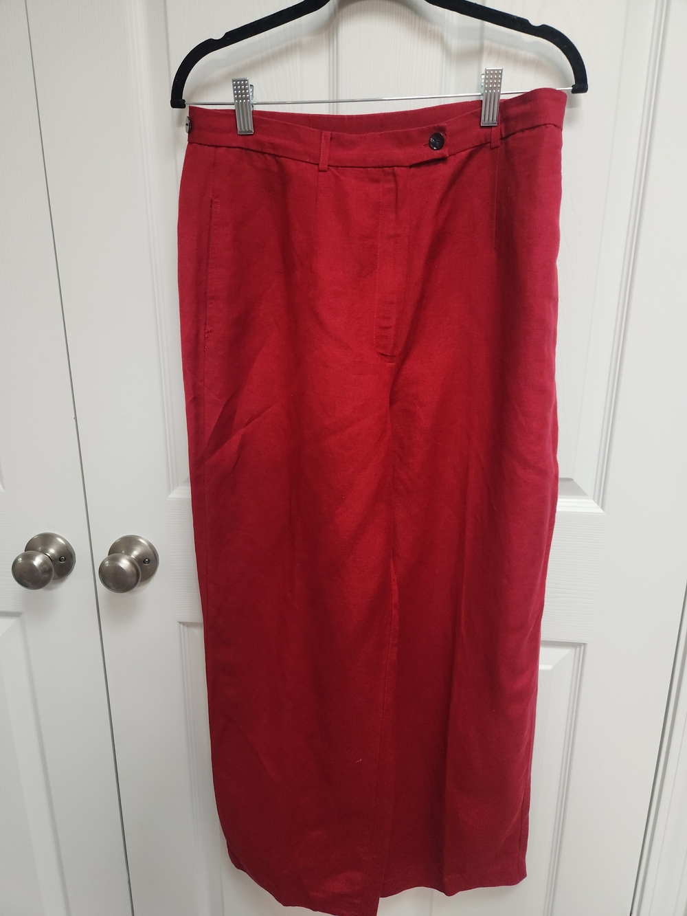 Emma James Red Women's Wide-Leg Chinos